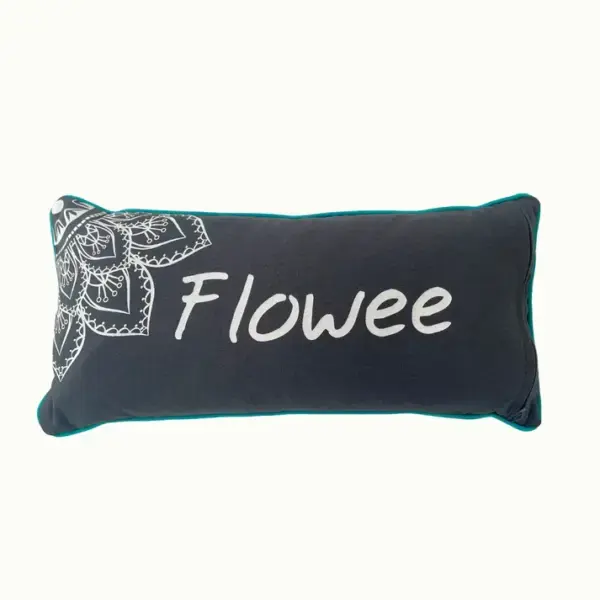Spijkerkussen Flowee - Grijs & Zeegroen