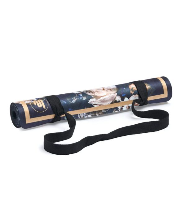 Luxe Eco Yoga Mat Peony Print With Gold Trim - 3 mm - MoveActive