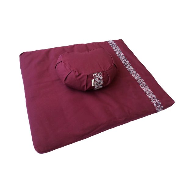 Meditatiekussen Rood - Halve Maan Set - Samarali
