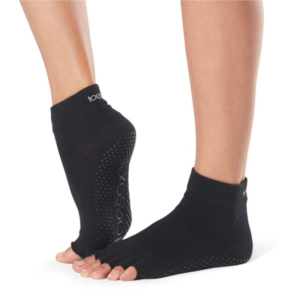 Antislip Sokken Ankle Open Tenen Zwart - ToeSox XS (33 - 35,5)