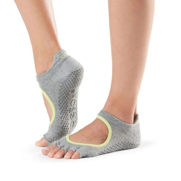 Antislip Sokken Bellarina Open Tenen Heather Grey/Lime - ToeSox L (43 - 45)