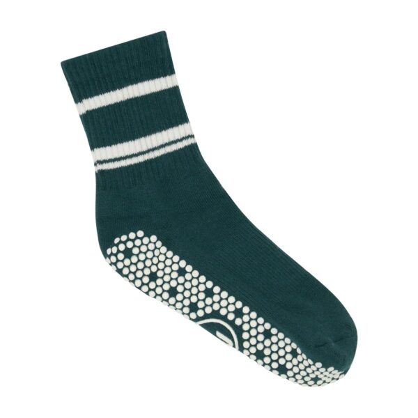 Antislip Sokken Crew Ribbed Sporty Stripe Groen - MoveActive M (40 - 43)