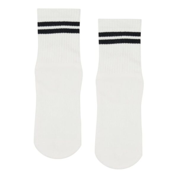 Ribbed Sporty Stripe - Witte Sportsokken Dames - MoveActive