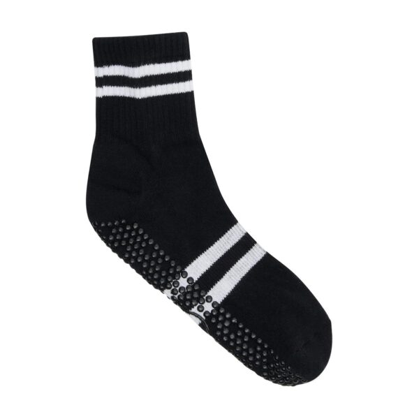 Antislip Sokken Crew Ribbed Sporty Stripe Zwart - MoveActive L (44 - 48)