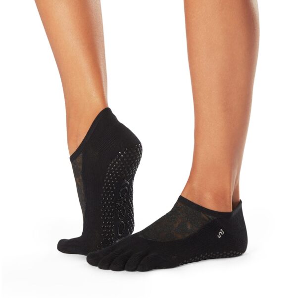 Black Shine - Zwarte Sportsokken met grip - ToeSox
