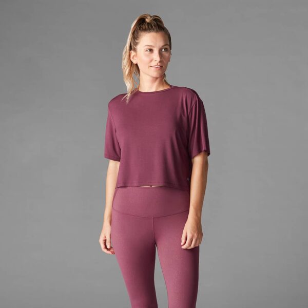 Blush Blossom - Crop Shirt Dames