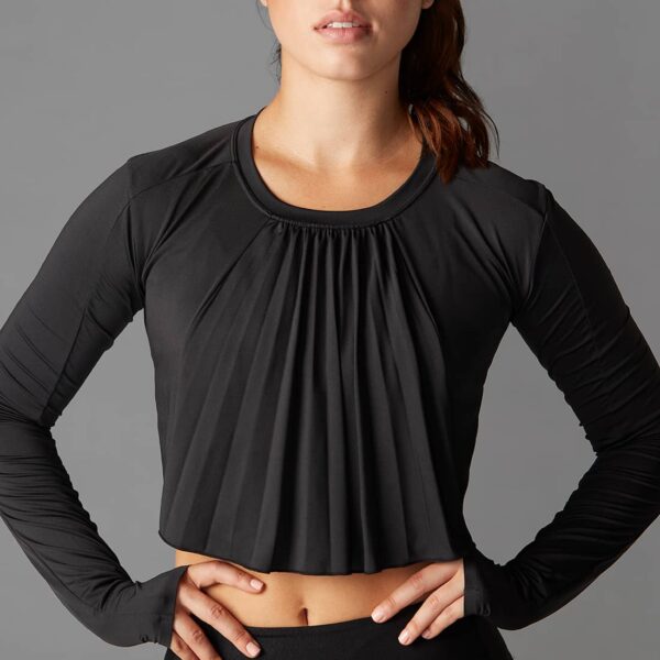 Long Sleeve Pleated Ebony - Tavi Noir XS