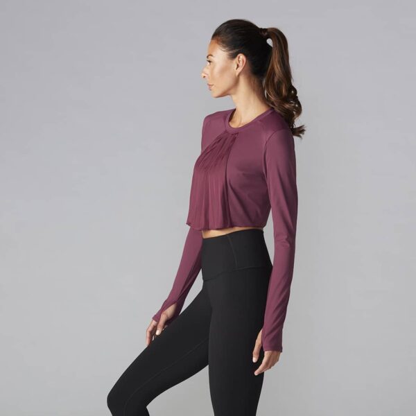 Long Sleeve Pleated Garnet - Tavi Noir XS