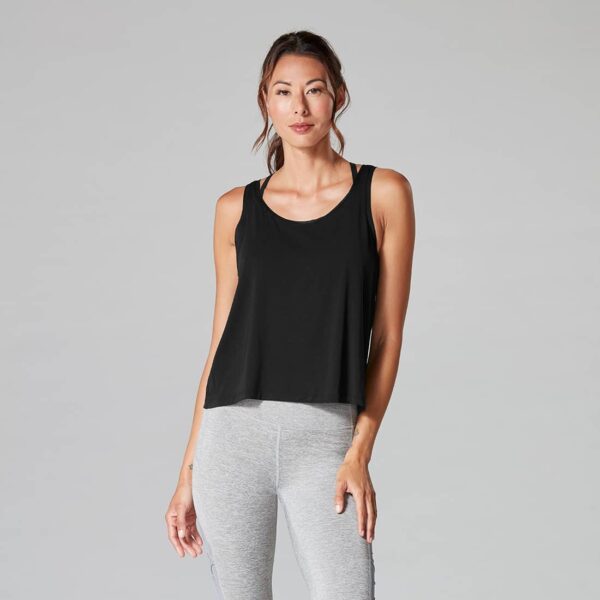 Scoop Neck Tank Top Heather Grey/Ebony - Tavi Noir XL Zwart