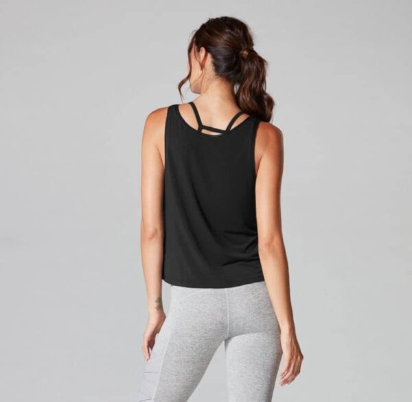 Scoop Neck Tank Top Heather Grey/Ebony - Tavi Noir XL Zwart
