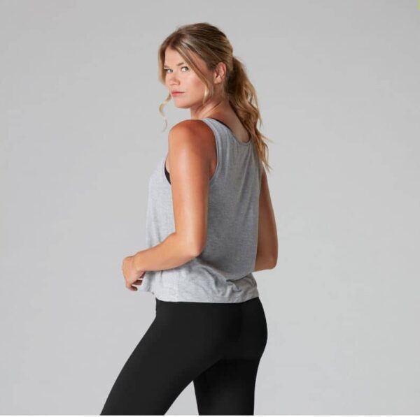 Scoop Neck Tank Top Heather Grey/Ebony - Tavi Noir XL Zwart