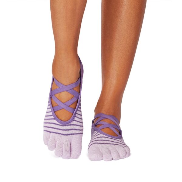 Antislip Sokken Elle met Tenen Grape Stripe - ToeSox S (36 - 38,5)
