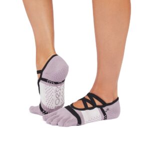 Lavender Mist Stripe - Ballerina Yogasokken met Tenen - ToeSox