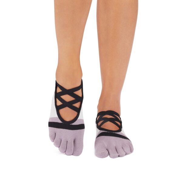 Antislip Sokken Elle met Tenen Lavender Mist Stripe - Toesox S (36 - 38,5)