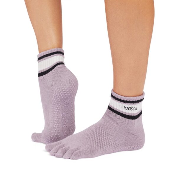 Lavender Mist Stripe - Halfhoge Gripsokken - ToeSox
