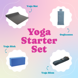 Yoga Starter Set - Yogamat, yogariem, oogkussen & yogablok