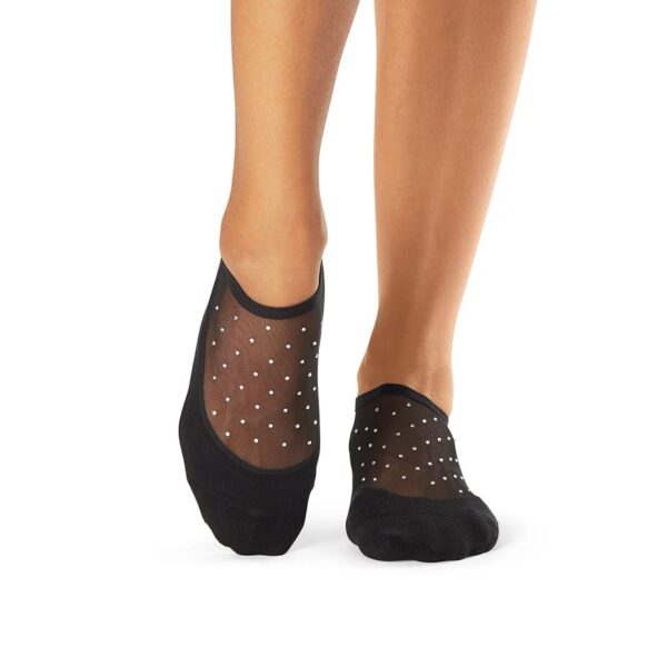 Maddie Black Sparkle zwarte glitter gripsokken onderkant met siliconen grip