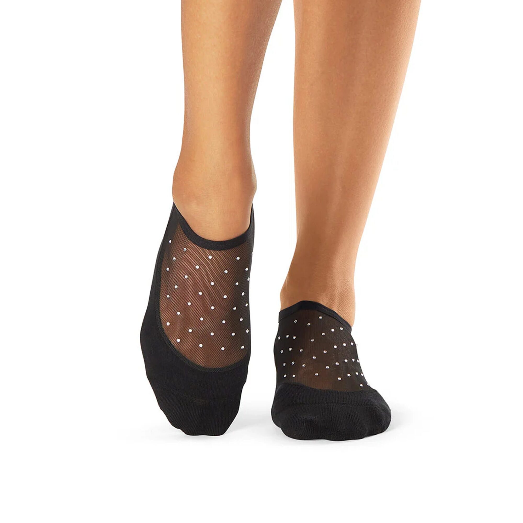 Maddie Black Sparkle zwarte glitter gripsokken onderkant met siliconen grip