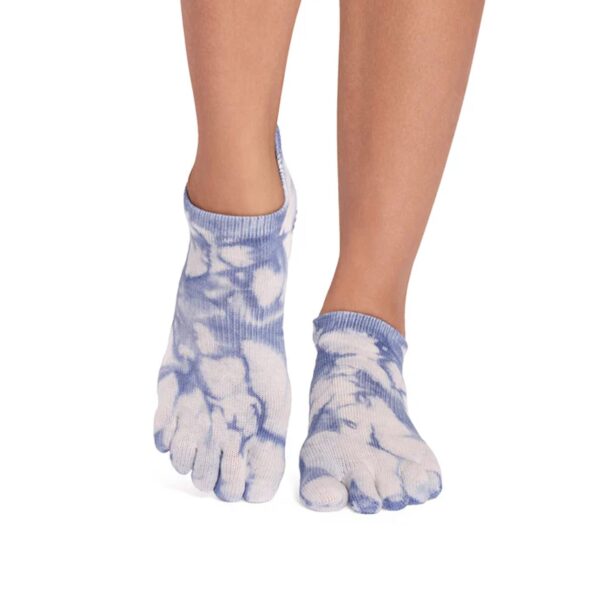Tie dye teensokken ToeSox Low Rise no-show silhouet