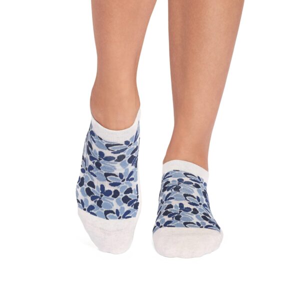 Witte gripsokken met bloemen Savvy Royale detail print
