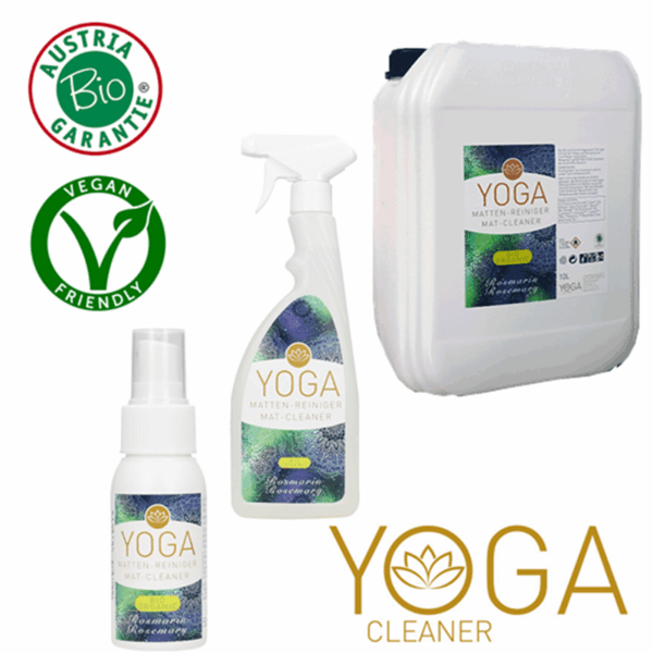 Biologische yogamat reiniger rozemarijn in gebruik