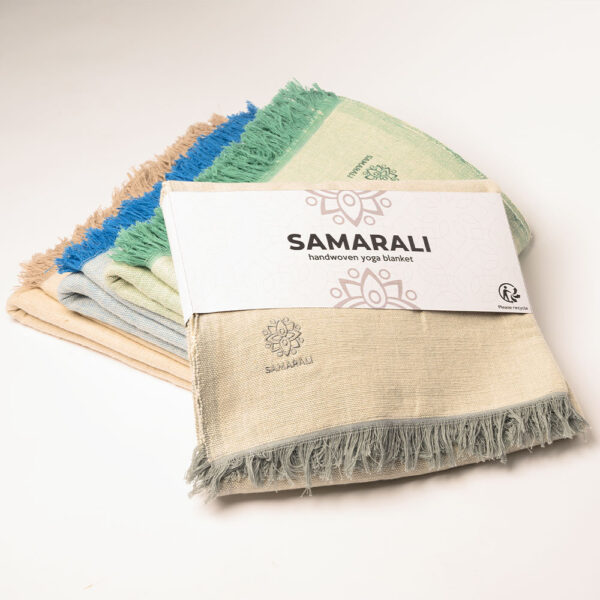 Handgeweven Yogadekentje - Samarali - Grijs - Biologisch Katoen