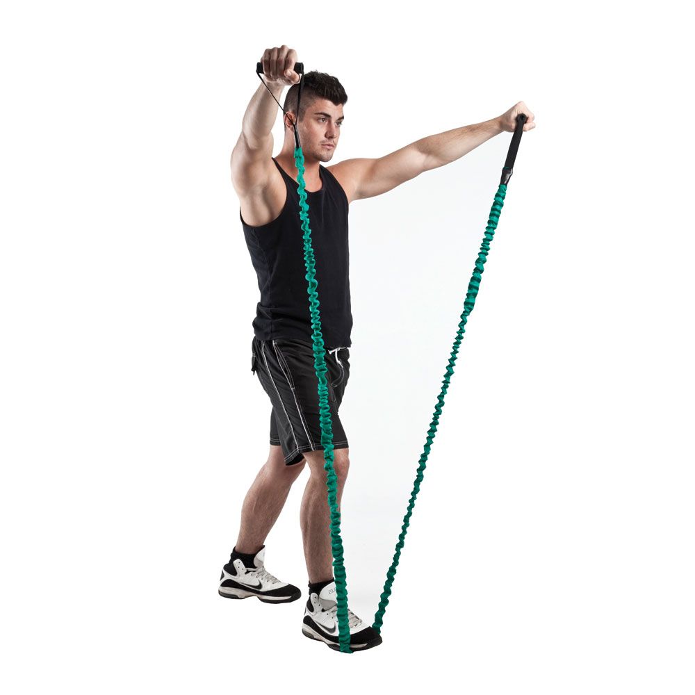 Resistance Band met handvat in gebruik